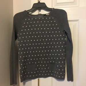 Polka Dot LOFT sweater. Dark grey.